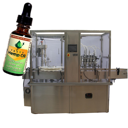 Automatinis „Amber Glass Drop“ butelių monobloko užpildymo ir uždengimo aparatas „Boston CBD Oil Eliquid“ pildymo aparatas